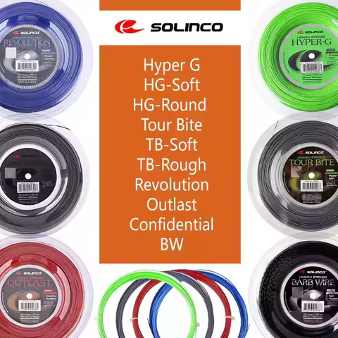 11.7m/pcs Solinco Tennis String Hyper-G/Tour Bite/HYPER-G/Confidential Polyester Hard String