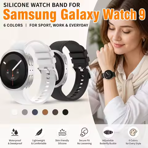 Silicone Strap for Samsung Galaxy Watch 9 40mm Unisex Outdoor Work Band Breathable Waterproof for Sa