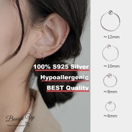 1 Pair 100 S925 Silver Earrings Small Circle Helix Piercing Hoop Minimalist Hypoallergenic