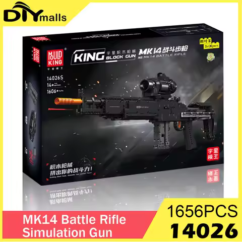 1656pcs MOULD KING 14026 Ww2 Military Gun MK14 Battle Rifle Simulation Gun Model Building Blocks Wea