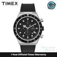 [Official Warranty] Timex TMTW2V70000UJ Women's Q Timex Three Time Zone Chronograph Silicone Watch