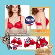 [Size 32B/B70 - 105] BBV Push-up Plunge Premium Women's Bra, Breast Enhancement-Lipstick