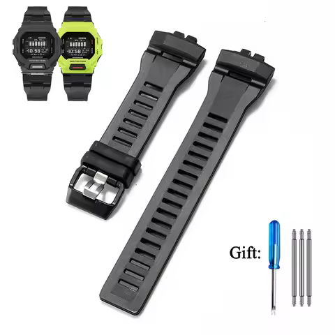 For CASIO G-SHOCK GBD-200-1 GBD-200-2 GBD-200-9 GBD-200RD Resin Watchband Soft Silicone Watch Strap 