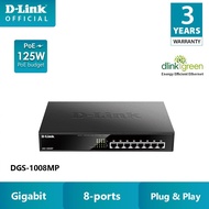 D-Link Desktop Gigabit PoE+ Switch (140W/8 Port) DGS-1008MP