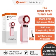 Jamay Mini Fan Strong Wind 199 Gear Wind Speed Fan 24-30H Digital Display Adjustable Turbo Hand Fan 
