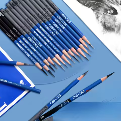 12/14PCS Set Professional Sketch Drawing Pencil Set HB 2B 6H 4H 2H 3B 4B 5B 6B 10B 12B B Painting Wr