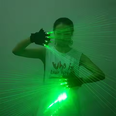 Rechargeable LED Green Laser Gloves With 4pcs 532nm 80mW Laser Glasses LED Stage DJ Dance Luminous G