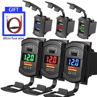 PD QC 48W Car Charger Auto Adapter Waterproof Dustproof 12-24V Car Socket Dual USB Ports Car Charger