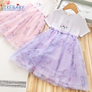 LikeBaby girl princess dress Pambabae Summer Star Dew Dress 2023 Bagong Gitna at Malaking Pambata Pr