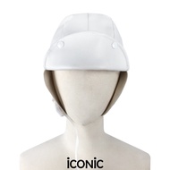 iCONiC WHITE GLITTER CAP #6725 หมวก แฟชั่น ทรงนักบิน สีขาว หนัง หมวกนักบิน หมวกว่ายน้ำ หมวกคุลมผม หม