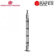 Handrail Pole Railing Pipe 85 cm Silver Doff Solid Stainless Steel SUS 304 RAFES RT 0102