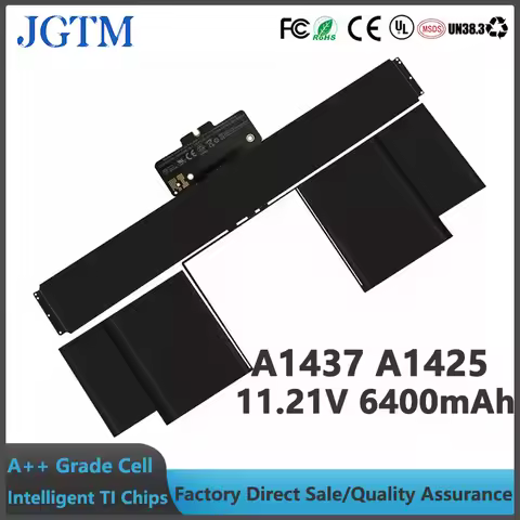 A1437 11.21V 74Wh Laptop Battery Replacement for MacBook Pro Retina 13" A1425 Late 2012 & Early 2013