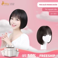 [ Free Net ]-Middle-Aged Wig TN12 – Korean Style Face-hugging Short Hairstyle - Enhances Face, Helps