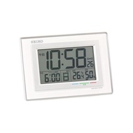 Seiko watch alarm clock radio digital calendar comfort temperature humidity display white SQ686W SEIKO