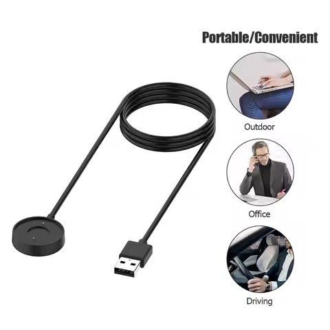 1m Charger Cable Fast Charging Cord Fashionable Dial Wristwatch Present for Fossil Hybrid HR Smartwa