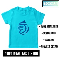 Custom BRI Liga 1 Indonesia Boys' T-shirt Latest Cool Design Short Sleeve Age 3-12 Years Tokmur