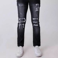 CELANA JEANS SOBEK PRIA ABU BIKERS PREMIUM / CELANA JEANS SKINNY SLIMFIT ROBEK KEKINIAN YANG LAGI HI