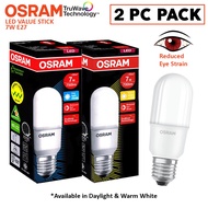 2 PC PACK | OSRAM LED VALUE STICK TRUWAVE | 7W=55W | E27 | FROSTED | Warm White/ Daylight