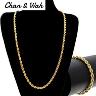 Gold 916 Necklace for Men and Women Necklace Gold Rope Chain Necklace High Quality Gold Bangkok Cop 916 Chain
