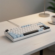 AULA F75 75% Hotswap RGB Mechanical Keyboard US English Layout LEOBOG Gray Blue Papan Kekunci Mekani