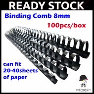 (100pcs/box) 8MM Comb Binder Rings / Plastic Comb Rings / Binding Rings / Binding Comb Rings Black /
