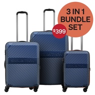 [3 In 1 BUNDLE SET]Securitech by DELSEY PARIS - PATROL Expandable Hardside Spinner Trolley Suitcases