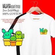 <T-SHIRT PEREMPUAN LELAKI> KAWAII BUNGA KAKTUS COMEL T-SHIRT KAIN COTTON BAJU WANITA/Size Besar Over