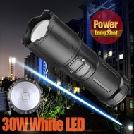 5000 Meters Long Shot LED Flashlight Built-in 9000mah Type-C Rechargeable Spotlights High Lumen Whit