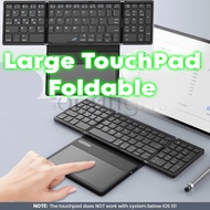 Foldable Bluetooth Keyboard, Portable Full Size Folding Keyboard with Touchpad