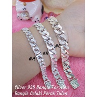 Silver 925 Bangle For Men*Rantai Tangan Lelaki(Tebal)*