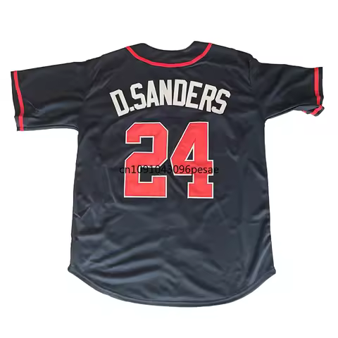 Deion Sanders Jersey American Atlanta Retro Baseball Jerseys 29 John Smoltz Jersey 47 Tom Glavine Je