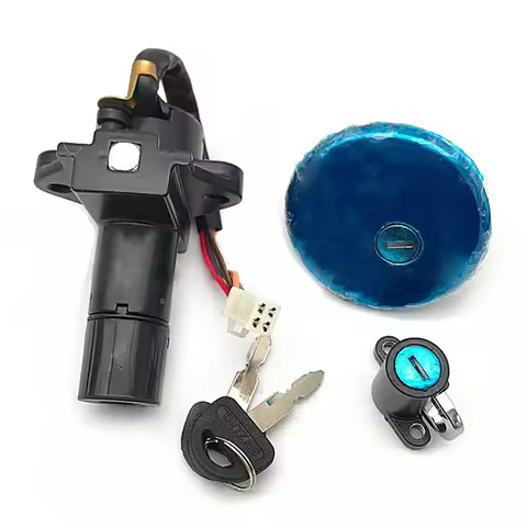 Motorcycle GN250 Electric Ignition Switch Fuel Gas Cap Cover Seat Key Lock for Suzuki Wangjiang GN25