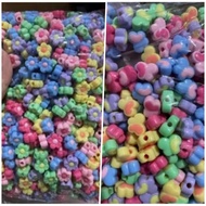 1 Pound And 1/2 Pound Bright Two-Tone Bead with Butterfly Flower Translucent Holes