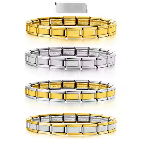 New Trendy Narrow Version Foundation Bracelet Italian Link Fit 7mm Stainless Steel Making Women Men 