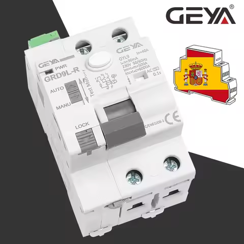 GEYA GRD9L-R RCCB Automatic Self-Reclosing Device Circuit Breaker 2P 40A 30mA 100mA 300mA RCD Smart 