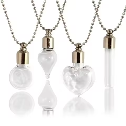 Glass Locket Urn Jewelry Cremation Jewelry Urn Necklace for Ashes Fillable vials Necklaces Blood Via