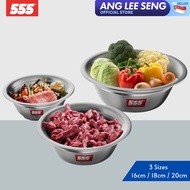 555 Premium Stainless Steel Flat Bottom Mixing Bowl