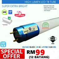 LED T8 Extra Bright 30W 4FT Light Tube Lampu Kalimantang Terang Dinding Siling Wall Ceiling Lighting Mentol Panjang
