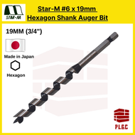 Star-M 19MM (3/4") x #6 Hexagon Shank Auger Bit For Wood Timber