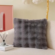 hot Bubble velvet pillow light luxury bedside pillow imitation rabbit plush sofa pillowcase backrest