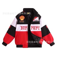 F1 Racing Jersey F1 Ferrari Embroidered Jacket Wind Motorcycle Cycling Jersey Autumn Winter Cotton P