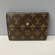 LOUIS VUITTON LV 古董皮夾 經典老花 monogram防水帆布 vintage