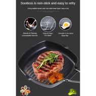 Iron Grill Pan No Coating Non-Stick, Square Non Stick Grill Folding Pan