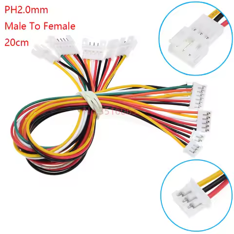 5/10Pcs PH2.0 200MM 2/3/4/5/6 Pin Male to Female Plug Connector With Wire 2.0MM 2p 3p 4p 5p 6p Cable