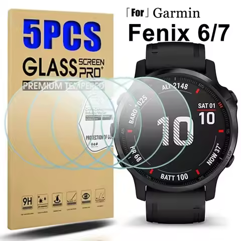 Tempered Glass for Garmin Fenix 7 7S 7X 6 6S 6X Pro Sapphire HD Screen Protectors Film for Fenix 7 7