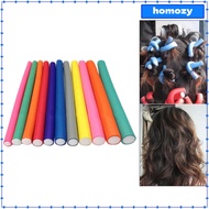 Homozy 10Pcs 24cm Hair Foam Curler Roller Flexible Rods Easy Use Hair Styling