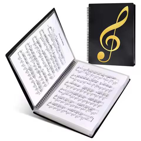 Sheet Music Binder, 60 Pages Sheet Music Binder, Fits 8.5 x 11.5 Inch Letter Size/A4, Music Storage 