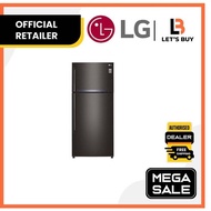 LG 516L Black Steel Top Freezer Refrigerator GN-H602HXHC