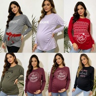 SWEATSHIRT PREGNANCYWanita WITH SIDE PULL PATTERN, LONG SLEEVES A76