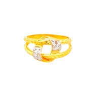 Top Cash Jewellery 916 2 Tone Overlapping Gold Ring [R0011HI]